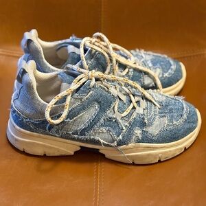 Isabel Marant Distressed Denim Sneakers